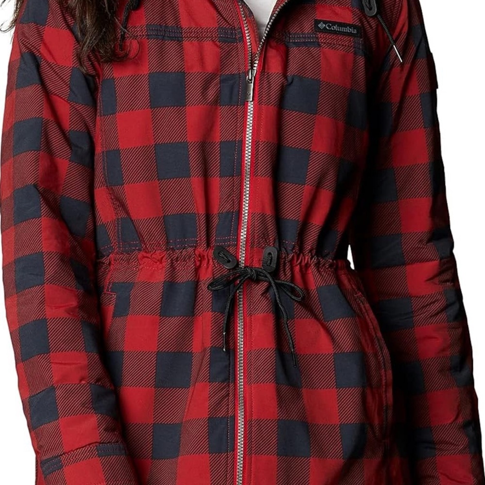 Columbia Buffalo Plaid Hooded Women’s Jacket Small Fleece Lined Gorpcore Outdoor